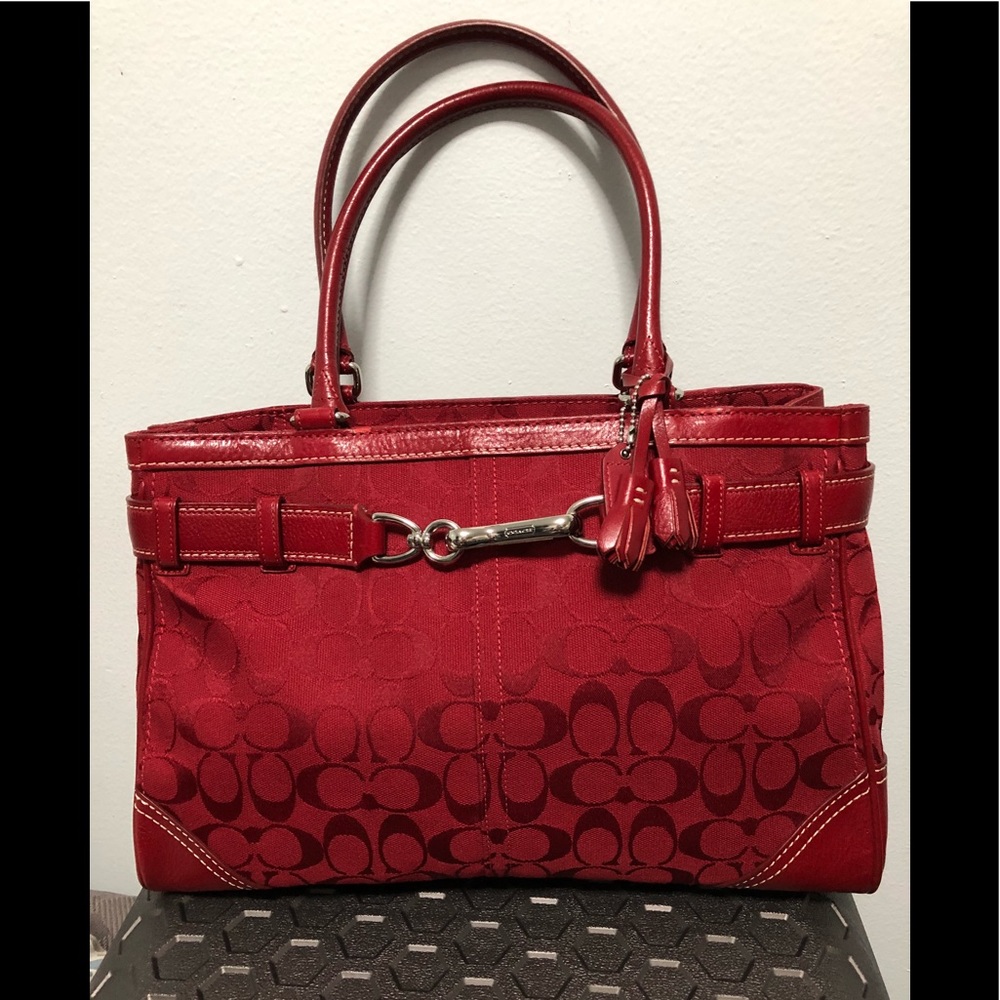 Red Vintage COACH tote